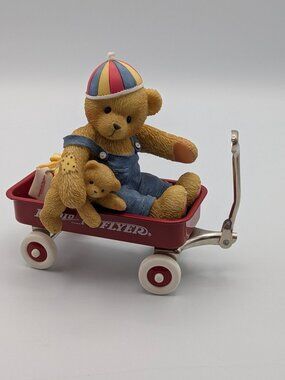 Cherished Teddies Spanky (644382) 1999, Radio Flyer Red Wagon